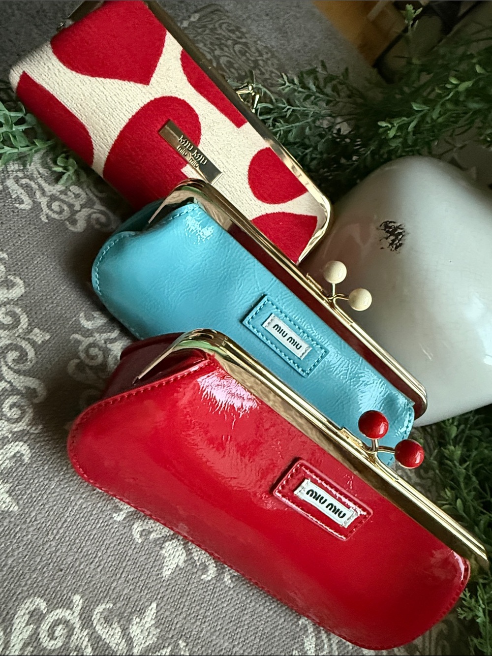 Miu Miu Parfums Collection Clutch; Tiffany Blue, Red or Heart Crossbody Bag